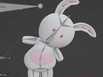 Animated Bunny Pet For IMVU Low-poly 3D model
