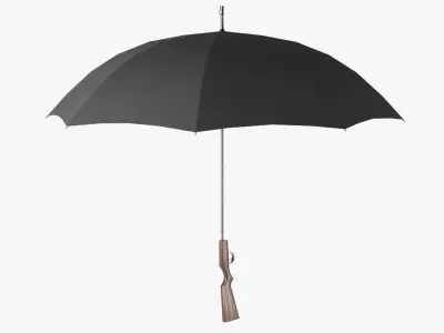 Umbrella gun Low-poly 3D model