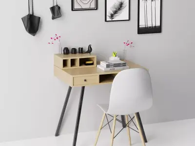 Desk 01 Low-poly 3D model