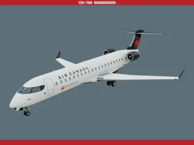 CRJ700 Air Canada Low-poly 3D model