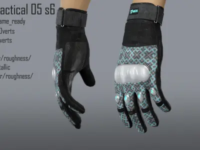 FPS hand glove tactical 05 s6 Low-poly 3D model