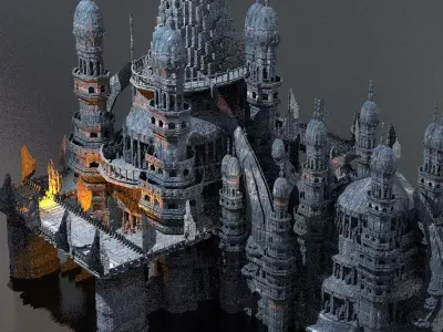 Vizier Tower ancient Underworld temple 3D model
