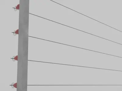 Jurassic Themed - Dilophosaurus Fence Low-poly 3D model