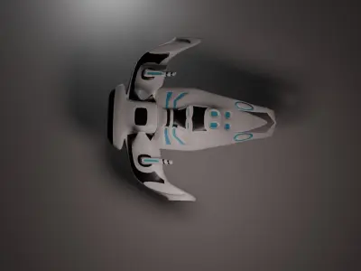 Low-Poly SpaceShip futuristic Low-poly 3D model