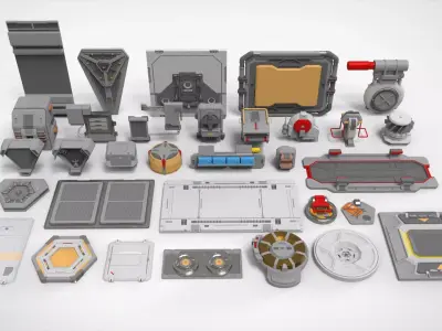 Sci-fi Architecture kitbash 52 3D model