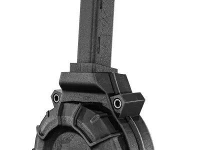 Glock 17 And 19 Drum Magazine Low-poly 3D model