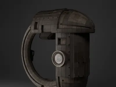 futuristic sci-fi spaceship rusty Free 3D model