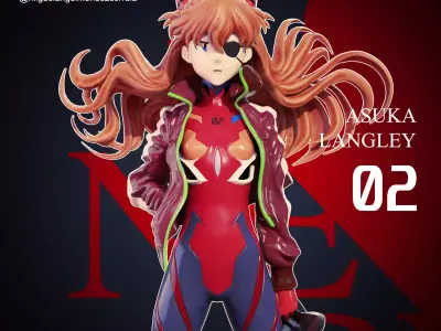 ASUKA LANGLEY 3D MODEL 3D print model