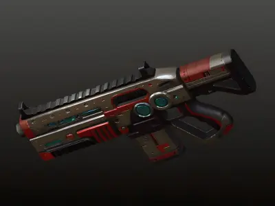 Sci-Fi Shotgun High-Quality PBR Model for FPS Cyberpunk Games Low-poly 3D model