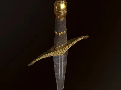 Medieval Short Sword - PBR Game Ready Low-poly 3D model