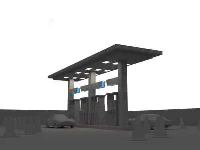 fuelStation 3D model