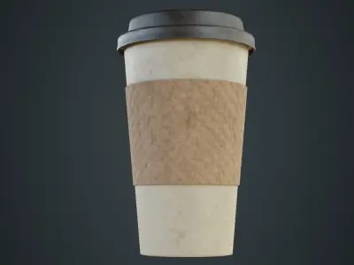 Paper Coffee Cup 2B Low-poly 3D model