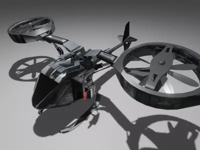 Low Poly Helicopter rc flying in sky Low-poly 3D model