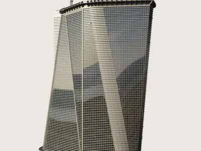 Building Skyscraper City Town Downtown Street Futuristic Utopia Low-poly 3D model