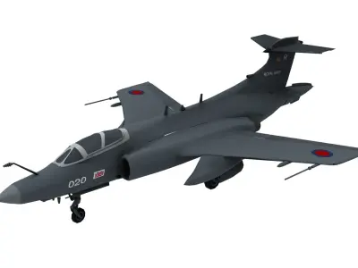 Lowpoly Blackburn Buccaneer Aircraft 3D Model Low-poly 3D model