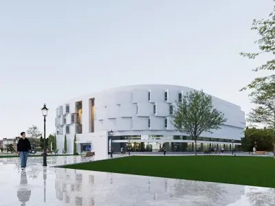 sports and concert arena Low-poly 3D model