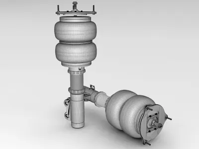 Air Suspension Bag Coilover Low-poly 3D model