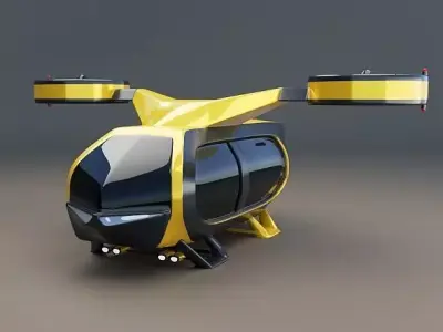 Flying taxi concept Low-poly 3D model