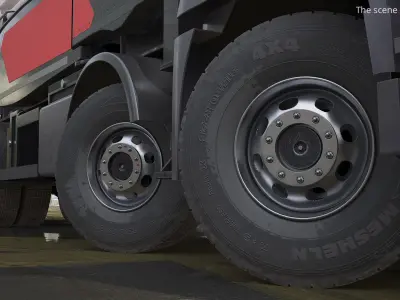 Heavy Duty Truck Wheel Set Black 3D model