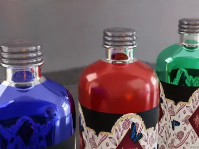 Perfume Bottle Amour with Label Cosmetic Product Packaging Free 3D model