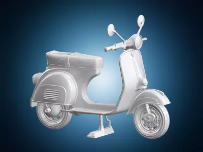 Retro Scooter Vespa Style 3D Print Model 3D print model