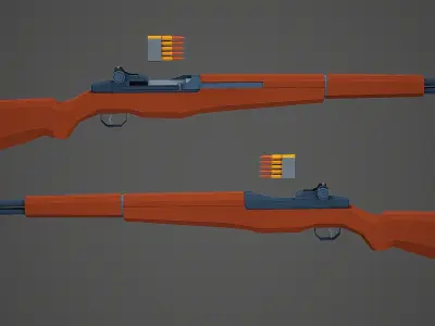 Stylized M1 Garand Low Poly Mobile Ready Low-poly 3D model