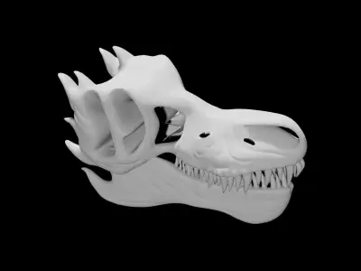 Trex skull Low-poly 3D model