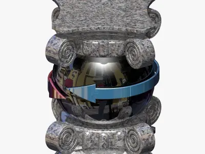Baroque Style Column 3D model