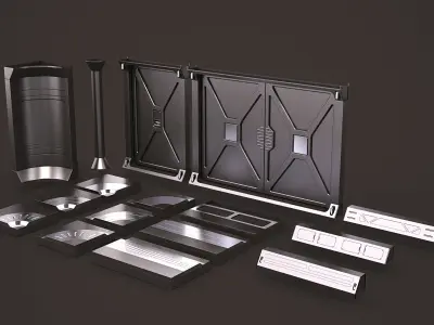 Sci Fi Interior Kitbash 3D model