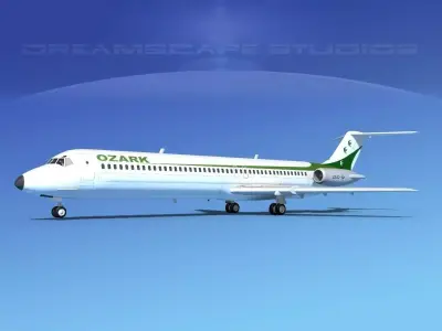 Douglas DC-9-50 Ozark Airlines 3D model