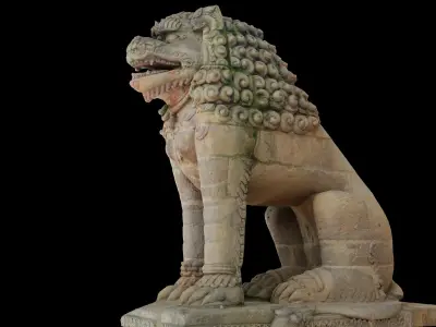 Lion guardian with 3 LOD - Nepal Heritage Low-poly 3D model