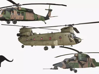 Australian Army Helicopters Collection Low-poly 3D model