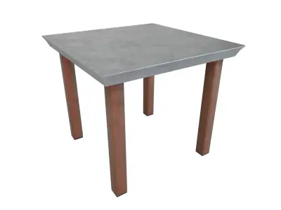 Outdoor Table Low-poly 3D model 2