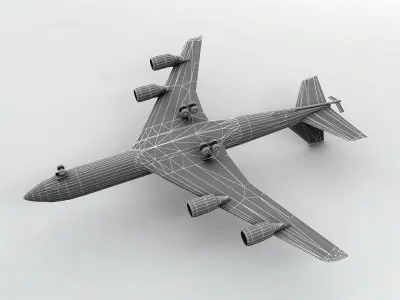 Douglas KC-135 Military Aircraft   Low-poly 3D model