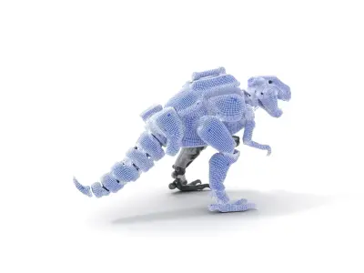 Mechanical Dinosaur Model Pack  Fully Detailed Robotic TRex Low-poly 3D model