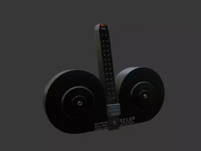 Twin feed Drum magazine Low-poly 3D model