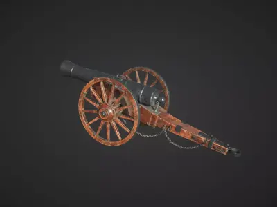 Medieval Cannon Free low-poly 3D model