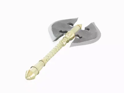 Stylized War Axe 04 Low-poly 3D model