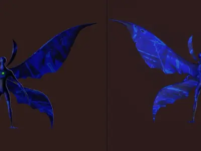 BigChill Ben10 3D Model Detailed Download Baked Textures Free 3D model