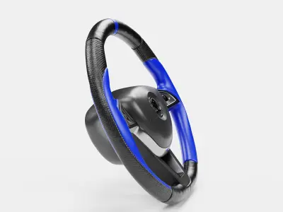 Blue Cover Steering Wheel 3D model