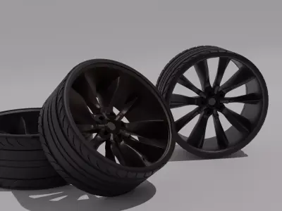 Sport Wheels Low-poly 3D model