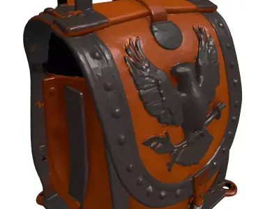 Eagle Crest Medieval Leather Satchel 3D model