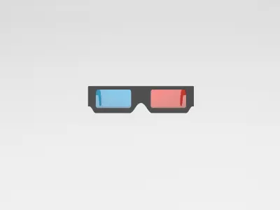 Cartoon 3D Glasses v1 002 Low-poly 3D model