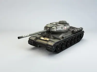 Low Poly IS-1 85 soviet russian heavy tank Low-poly 3D model