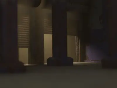 Abandoned car service Low-poly 3D model