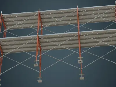 Scaffold 2A Low-poly 3D model