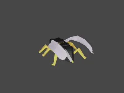 Low-Poly Yellow Jacket Wasp or Honey bee Low-poly 3D model