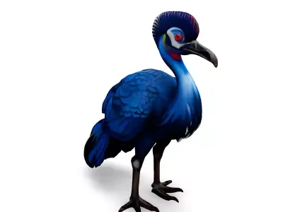 Blue Crowned Pigeon 3D Model Low-poly 3D model