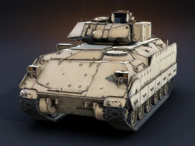 M2A2 Bradley LOD1 Low-poly 3D model