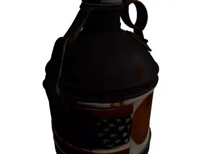 Vintage Military Canteen Flask Water Bottle 3D model